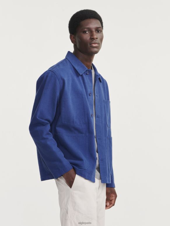 Hommes encrebleu Aigle veste de travail mi-longue vêtements 2F486180