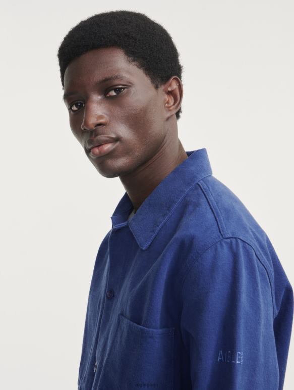 Hommes encrebleu Aigle veste de travail mi-longue vêtements 2F486180