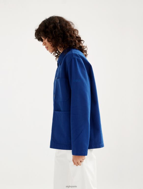 Hommes encrebleu Aigle veste de travail mi-longue vêtements 2F486180