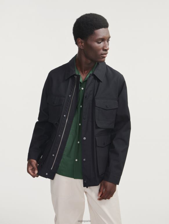 Hommes noir Aigle saharienne courte enduite vêtements 2F486185