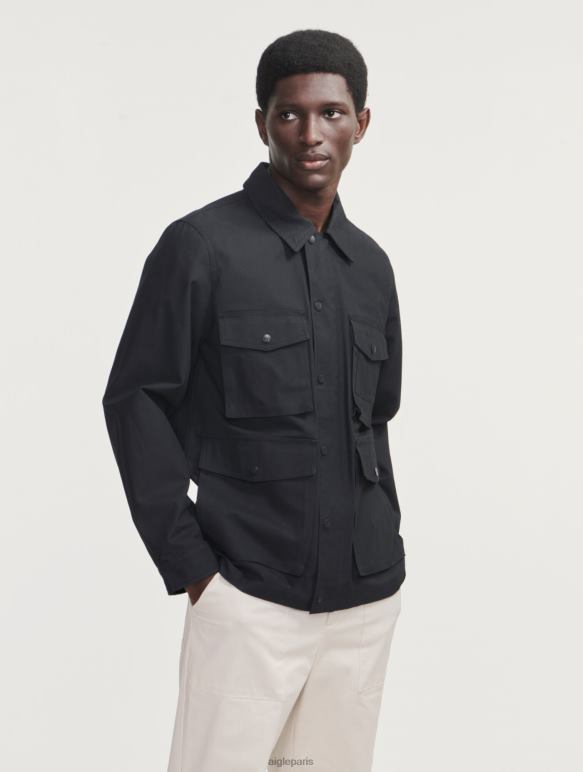 Hommes noir Aigle saharienne courte enduite vêtements 2F486185