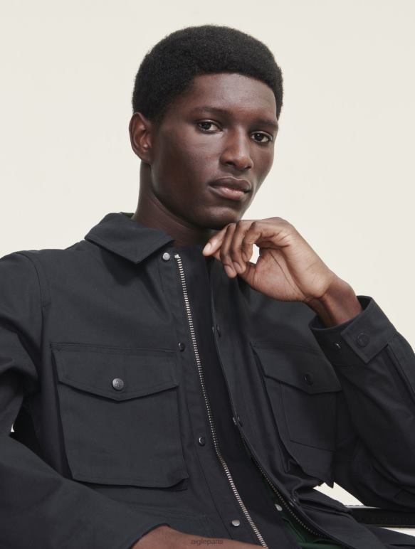 Hommes noir Aigle saharienne courte enduite vêtements 2F486185