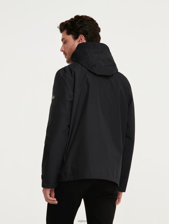Hommes noir Aigle veste courte à capuche en gore-tex vêtements 2F486215