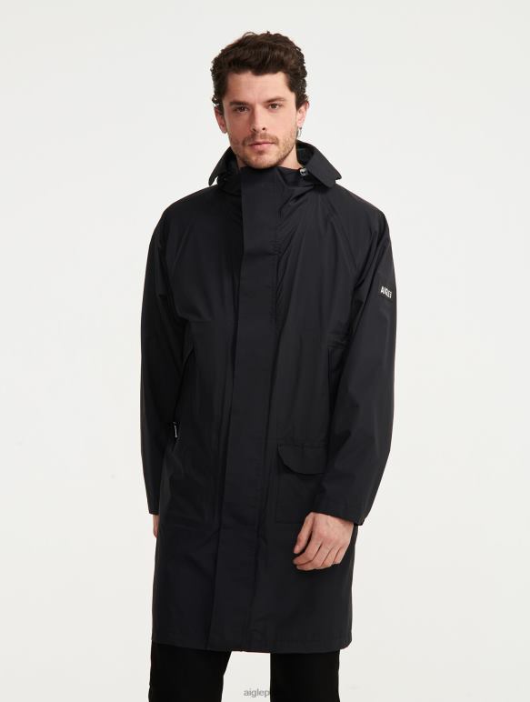 Hommes noir Aigle veste mtd longue à capuche vêtements 2F486184