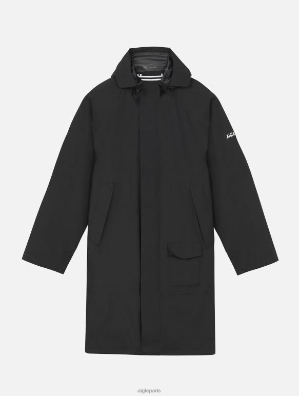 Hommes noir Aigle veste mtd longue à capuche vêtements 2F486184