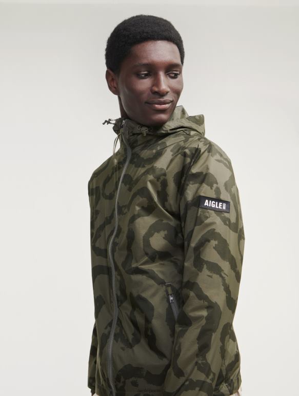 Hommes taillis pr je Aigle veste imperméable avec impression compactable vêtements 2F486192