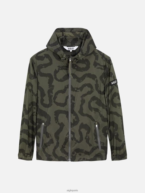 Hommes taillis pr je Aigle veste imperméable avec impression compactable vêtements 2F486192