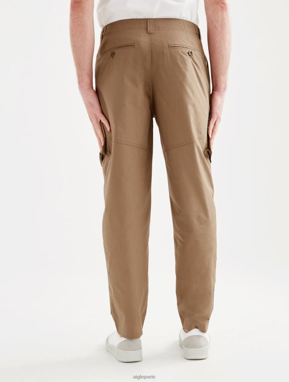 Hommes cappuccino Aigle pantalon cargo en popeline vêtements 2F48613