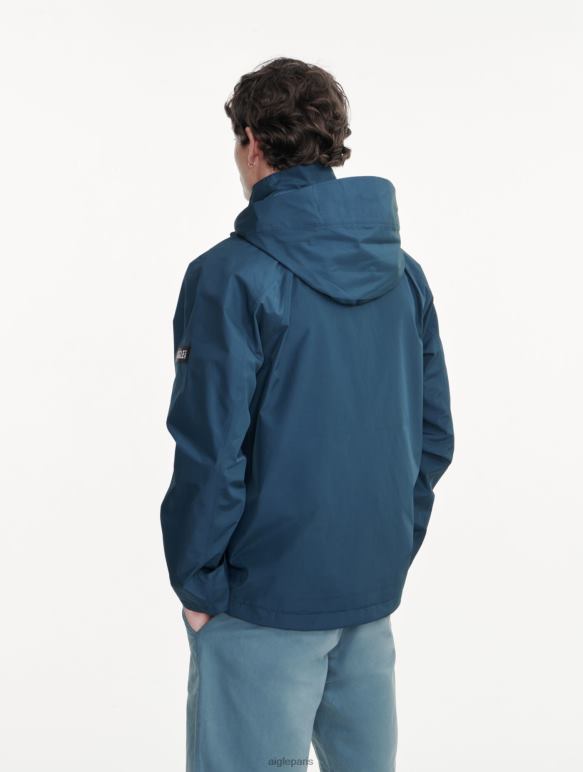 Hommes bleu orage je Aigle parka courte gore-tex capuche amovible vêtements 2F486170