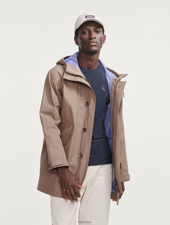 Hommes cappuccino Aigle parka mtd mi-longue à capuche vêtements 2F486222