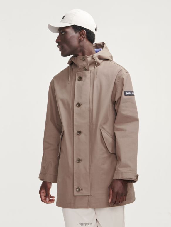 Hommes cappuccino Aigle parka mtd mi-longue à capuche vêtements 2F486222