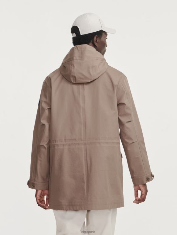Hommes cappuccino Aigle parka mtd mi-longue à capuche vêtements 2F486222