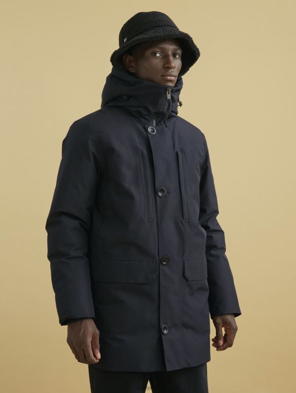 Hommes noir Aigle parka longue à capuche en gore-tex vêtements 2F486194