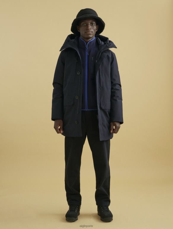 Hommes noir Aigle parka longue à capuche en gore-tex vêtements 2F486194