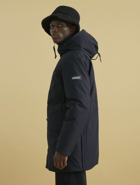 Hommes noir Aigle parka longue à capuche en gore-tex vêtements 2F486194