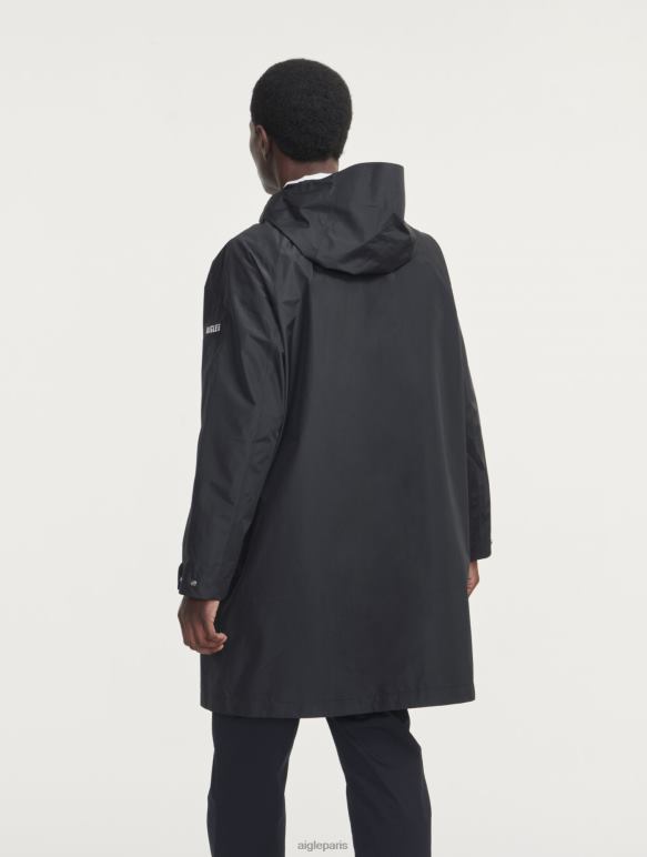 Hommes noir Aigle parka longue à double capuche en gore-tex paclite vêtements 2F486158