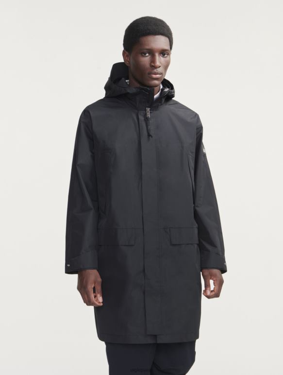 Hommes noir Aigle parka longue à double capuche en gore-tex paclite vêtements 2F486158