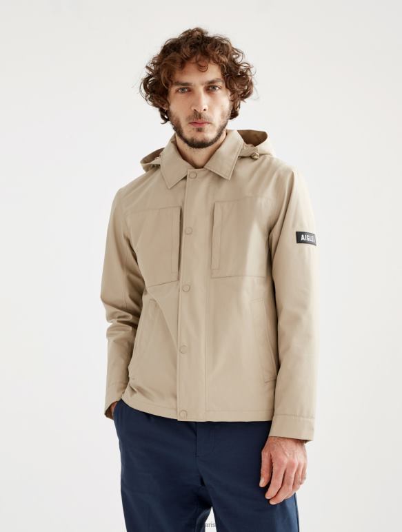 Hommes osier je Aigle parka courte gore-tex capuche amovible vêtements 2F486220