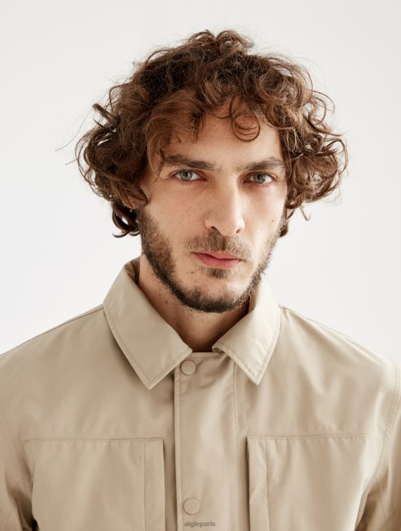 Hommes osier je Aigle parka courte gore-tex capuche amovible vêtements 2F486220