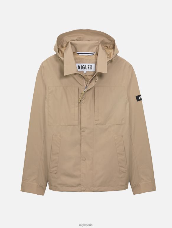 Hommes osier je Aigle parka courte gore-tex capuche amovible vêtements 2F486220