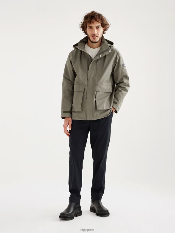 Hommes taillis je Aigle parka courte gore-tex capuche amovible vêtements 2F486169
