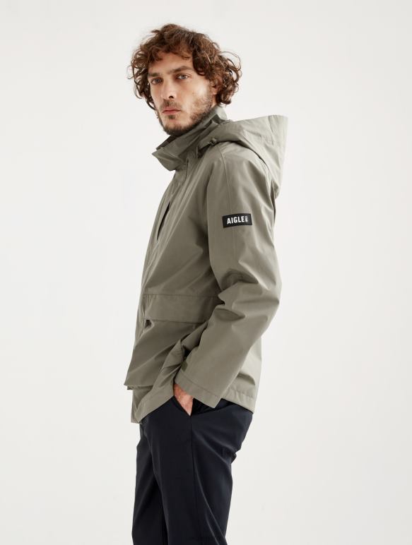 Hommes taillis je Aigle parka courte gore-tex capuche amovible vêtements 2F486169