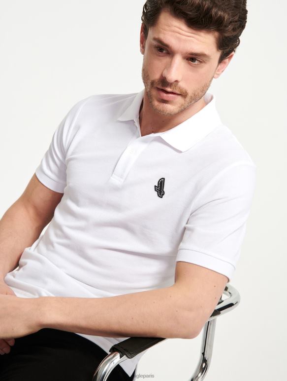 Hommes blanc Aigle polo à manches courtes à séchage rapide vêtements 2F48663