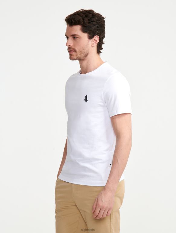 Hommes blanc Aigle t-shirt à col rond vêtements 2F486138