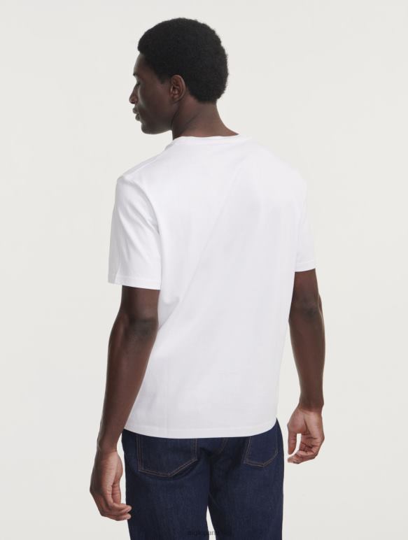 Hommes blanc Aigle t-shirt imprimé à col rond en pyratex vêtements 2F486152