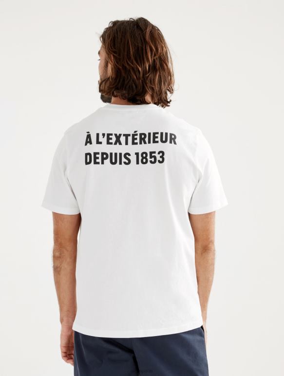 Hommes blanc Aigle t-shirt imprimé à col rond vêtements 2F486115