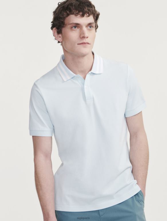 Hommes glacier Aigle polo à manches courtes et col à double bande vêtements 2F486124