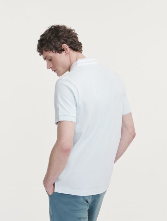 Hommes glacier Aigle polo à manches courtes et col à double bande vêtements 2F486124