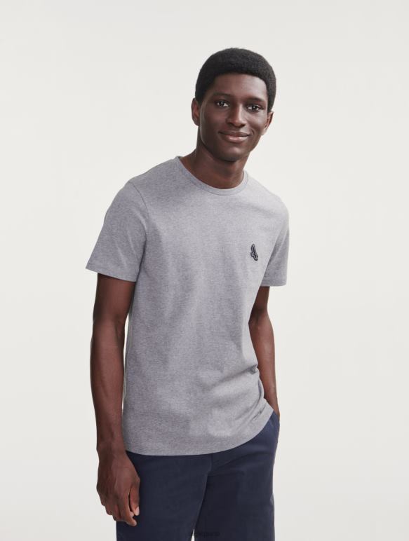 Hommes gris chiné Aigle t-shirt à col rond vêtements 2F48668