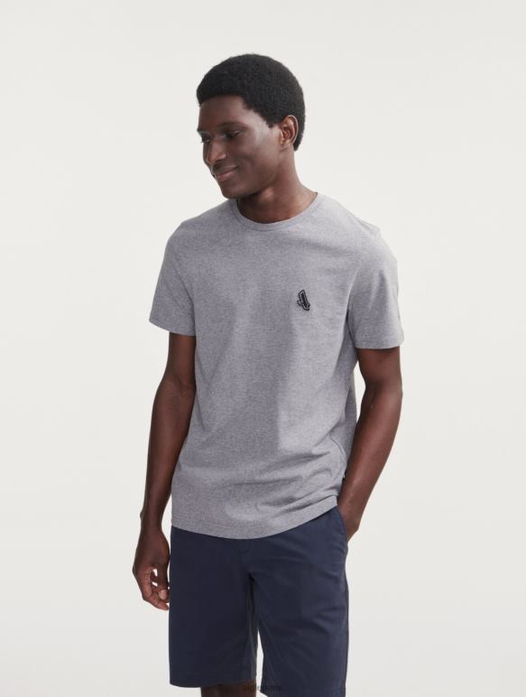 Hommes gris chiné Aigle t-shirt à col rond vêtements 2F48668