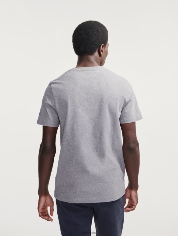 Hommes gris chiné Aigle t-shirt à col rond vêtements 2F48668