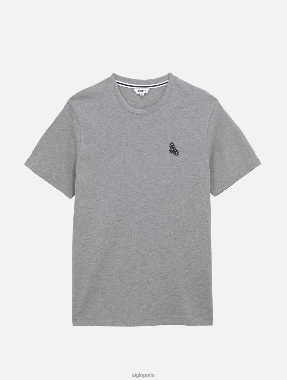 Hommes gris chiné Aigle t-shirt à col rond vêtements 2F48668