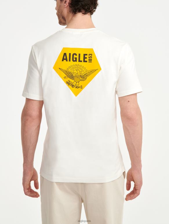 Hommes lait Aigle t-shirt imprimé à col rond vêtements 2F486137