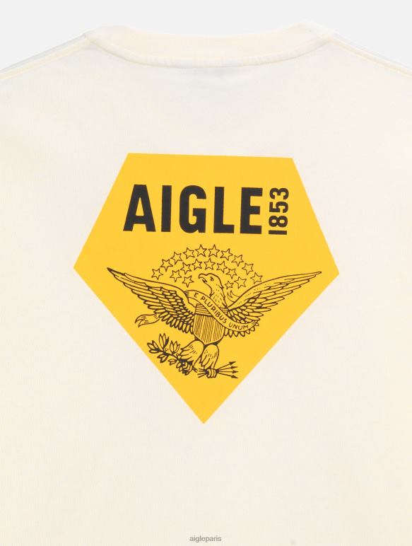 Hommes lait Aigle t-shirt imprimé à col rond vêtements 2F486137