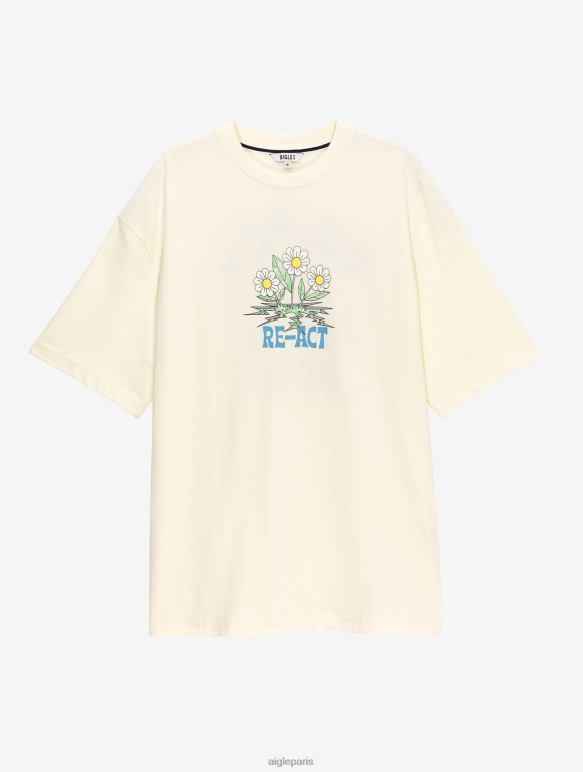 Hommes lait Aigle t-shirt imprimé à col rond vêtements 2F4865