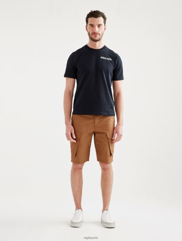Hommes noir Aigle t-shirt imprimé à col rond vêtements 2F486103