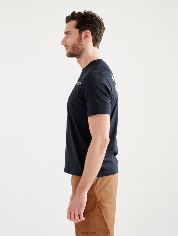 Hommes noir Aigle t-shirt imprimé à col rond vêtements 2F486103