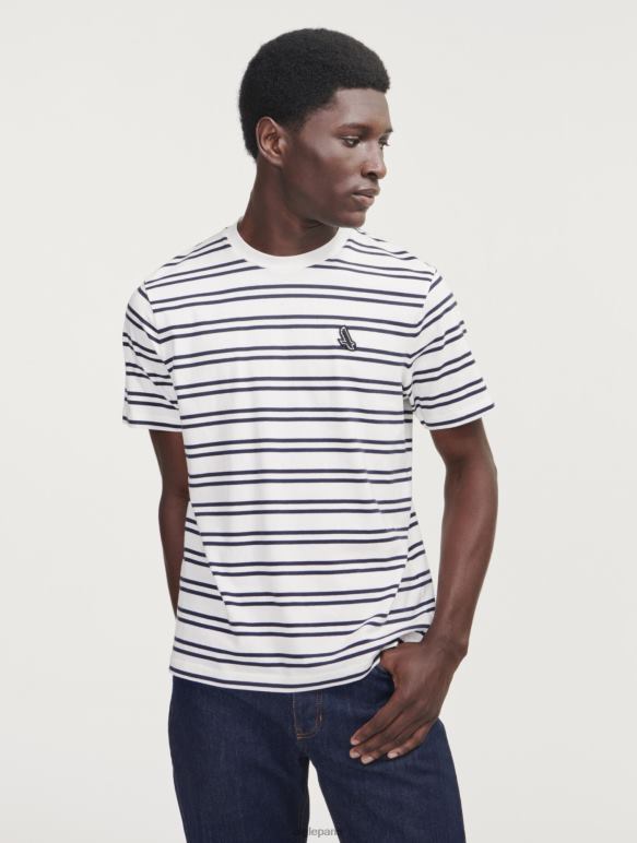 Hommes rue blanche Aigle t-shirt rayé à col rond vêtements 2F48650