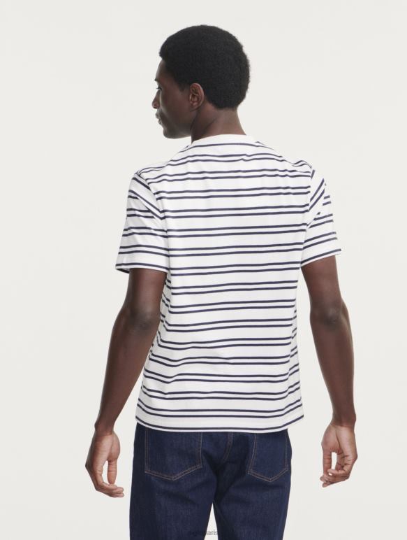Hommes rue blanche Aigle t-shirt rayé à col rond vêtements 2F48650