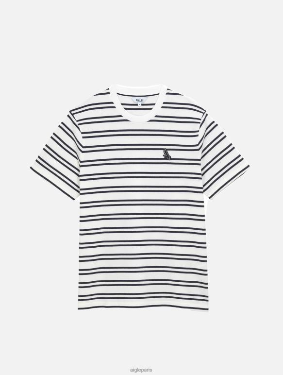Hommes rue blanche Aigle t-shirt rayé à col rond vêtements 2F48650