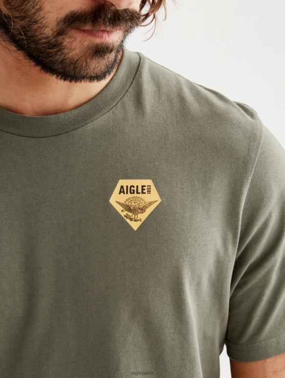 Hommes taillis Aigle t-shirt imprimé à col rond vêtements 2F486146