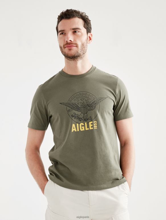 Hommes taillis Aigle t-shirt imprimé à col rond vêtements 2F48662