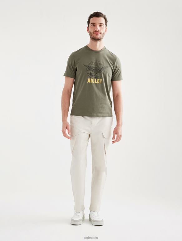 Hommes taillis Aigle t-shirt imprimé à col rond vêtements 2F48662