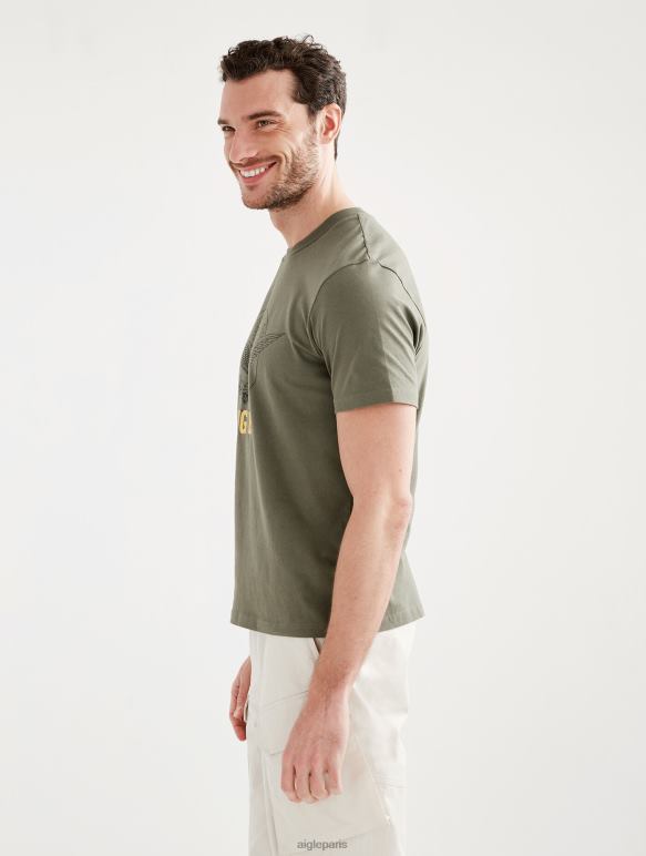Hommes taillis Aigle t-shirt imprimé à col rond vêtements 2F48662