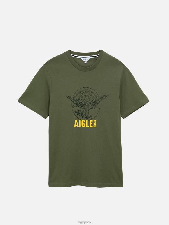 Hommes taillis Aigle t-shirt imprimé à col rond vêtements 2F48662
