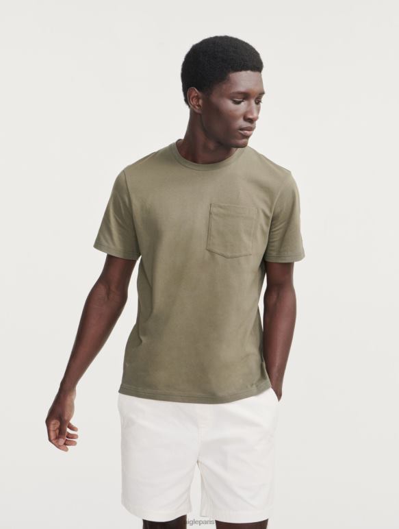 Hommes taillis Aigle t-shirt ras de cou à poche en jersey vêtements 2F48687